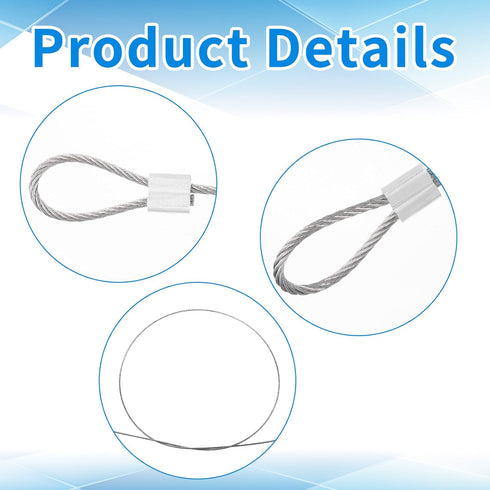 Eldraqth 120CM/3.9ft 2mm 4 Pack Outdoor Travel Security Cable Lock, Stainless Steel Security Cable with Double Loop