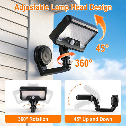 3 360 Magnetic Solar Motion Sensor Outdoor Lights, Installation Methods, Dual Solar/USB Charging, Wide-Angle Rotatable