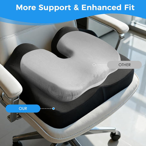 Tailbone Niceeday Seat Cushion for Office Chair & Car - Premium Memory Foam with Ergonomic U-Shape Design - Enhanced