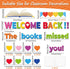 Chunnin Heart Reading Bulletin Board Decorations Set Classroom Colorful Heart Bulletin Board Border Cutout Welcome Back The Book Missed You Bulletin Board Craft Home School Library Wall Decor Supplies