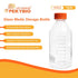 Glass Media Bottle 1000ml, Round Storage Bottles, 3.3 Borosilicate Glass with PP GL45 Screw Cap, 1 Piece
