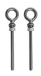 US Stainless 2 Pieces M8 Eye Bolt - 8mm x 100mm, Stainless Steel 316 Marine Grade