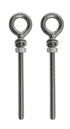 US Stainless 2 Pieces M8 Eye Bolt - 8mm x 100mm, Stainless Steel 316 Marine Grade