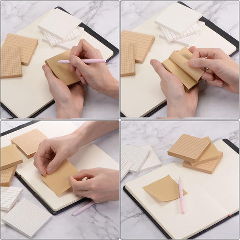 PATIKIL 3 x 3 Inch Lined Sticky Notes, 12 Pads/Pack, 960 Sheets Adhesive Memo Post for Home Office