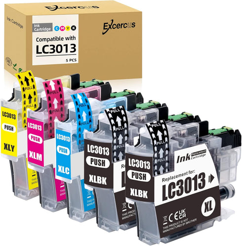 Brother LC3013 LC3011 High Yield Ink Cartridge Replacement 5 Pack (2 Black, 1 Cyan, 1 Magenta, 1 Yellow)