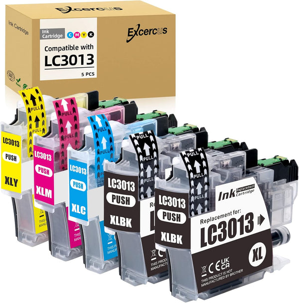 Brother LC3013 LC3011 High Yield Ink Cartridge Replacement 5 Pack (2 Black, 1 Cyan, 1 Magenta, 1 Yellow)