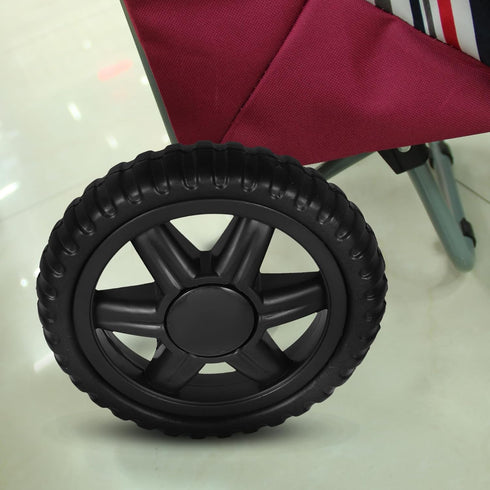 2-Piece Heavy-Duty Rubber Wheels for Shopping Carts - Shock Absorbing Casters