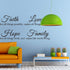 Zonon 3 Sheets Vinyl Wall Quote Stickers, Inspirational Love Faith Hope Family Motivational Wall Decals for Home School
