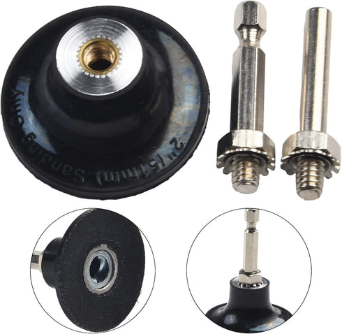 2 Inch 45mm 6mm 1/4 Inch 3 Pack Disc Pad Holder for Quick Change Sanding Discs - Round and Hex Shank Included, Rotary