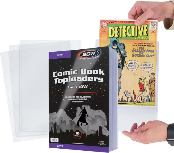 BCW Silver Age Comic Book Top Loaders 20 ct - Crystal Clear PVC, Protects Comics, Rigid Design, Double Pack