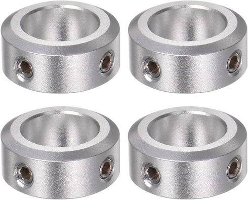 HARFINGTON 4pcs Shaft Collar - 15mm Bore Aluminum Alloy Set Screw Shaft Collars for Wheel Barrow Axle & CNC Machine