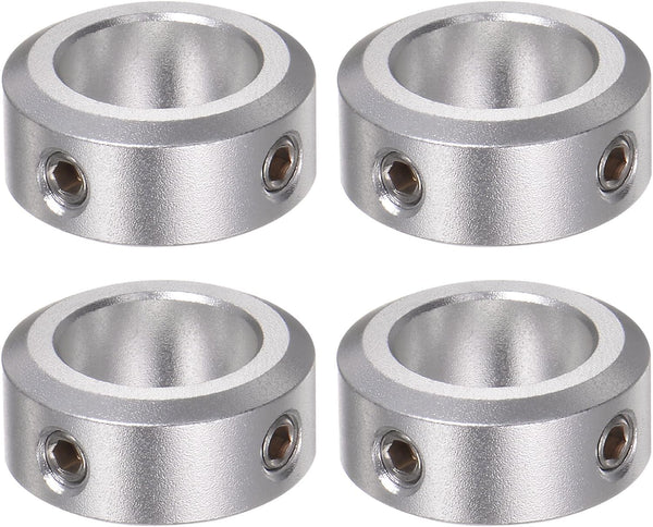 HARFINGTON 4pcs Shaft Collar - 15mm Bore Aluminum Alloy Set Screw Shaft Collars for Wheel Barrow Axle & CNC Machine