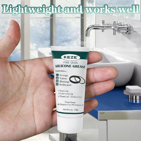 2-Pack Food Grade Silicone Grease for Plumber Faucet O Rings Lubricant, 1 oz with Brush