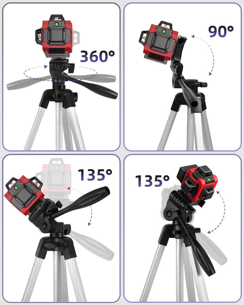 Xincere 55 inch 1/4"-20 3D Aluminum Laser Level Tripod with Green Bubble Level, Lightweight Quick Release Plate, Screw