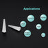 MECCANIXITY Silicone Rubber Tapered Plug 1.6mm to 4.8mm Solid White, 40 Pieces for Powder Coating, Laboratory Use