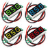 4PCS 0.28 Inch Two-Wire DC LED Digital Voltmeter 2.5V-30V Mini Mix 4 Colors - Red/Green/Blue/Yellow