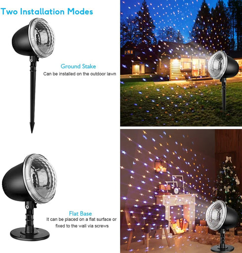 Star Projector, Star Night Light for Kids, Holiday Projector with 4 Modes and Remote Control for Decorations