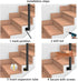 PAUANI Rod(L-35CM) Stair Handrails Railing Kit - Balusters Indoor/Outdoor, L/U Type Wrought Iron Stair Handrail