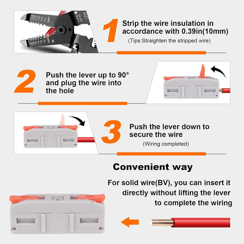 30PCS 1 1 24-12 AVARBUVO Lever Wire Connectors, Mini Quick Connectors Push-in, in Out Electrical Wire Butt Splice