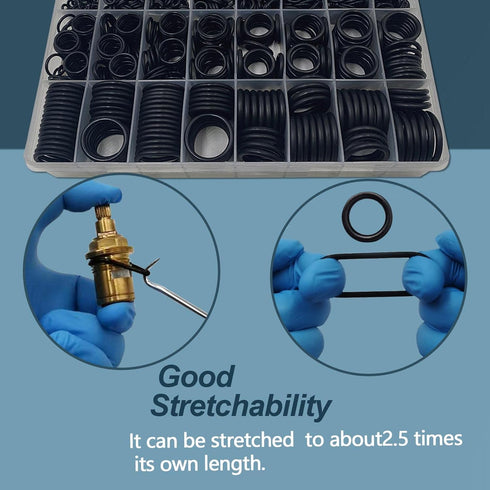 1200 Pcs Universal Rubber O-Ring Assortment Kit with 4-Piece Precision Pick Set for Plumbing Repair