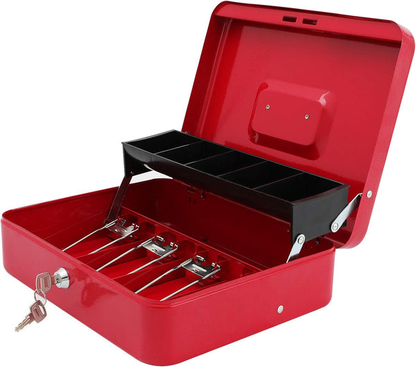 xydled Cash Box with Money Tray and Key Lock,Money lock box with