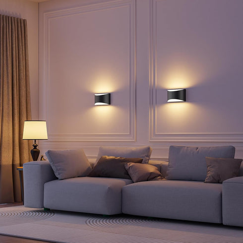 3 10W 1 Pack) TingMiao Black Modern LED Wall Sconce, Colors Indoor Wall Lights, Hardwired Up and Down Aluminum Wall