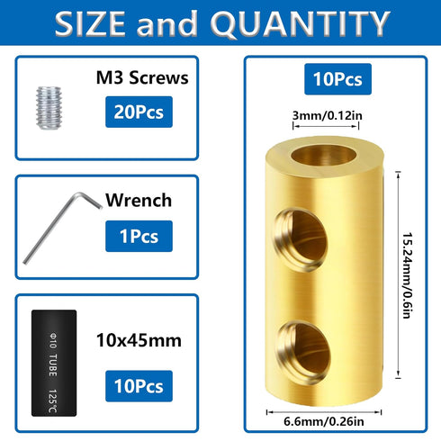 smseace 10Pcs 10 Gauge Wire Connectors with 10Pcs Heat shrink tubes,20Pcs Screws and Wrench 10 awg Splicing Quick Wiring Terminal 60 Amp Circuit Connector