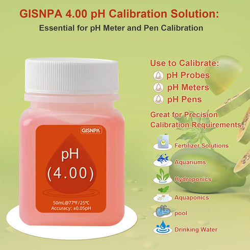 pH Meter Calibration Solution Kit, 3 Bottles 50ml pH Calibration Buffer and 30ml KCL Protective Solution