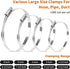 4 1/2 Inch Heavy Duty Stainless Steel Hose Clamps, Adjustable Metal Clamps, 6 Pack for Plumbing Automotive
