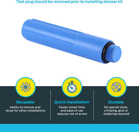 Sharkbite 1/2 Inch MNPT Bathroom Shower Test Plug, Model 25828Z