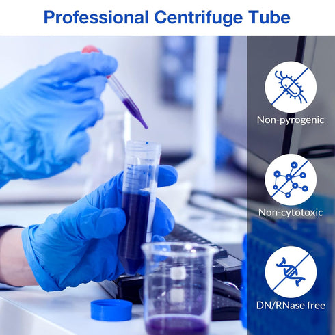 SimPure 50mL Centrifuge Tubes, 25 PCS Sterile Conical Tubes, Leak-Proof Screw Caps, Non-pyrogenic, DNase/RNase Free