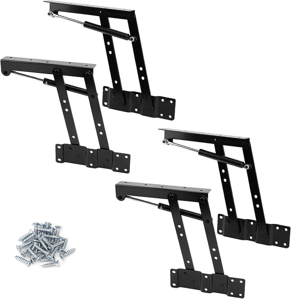 ZOENHOU 2 Pairs 4 PCS 150N Folding Gas Hydraulic Lift Up Table Mechanism, Lift Up Top Hinge, Modern Coffee Table
