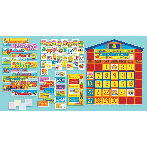 Scholastic Teacher Resources All-in-One Schoolhouse Calendar Bulletin Board Set, 2 Sets