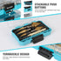 DURATECH 6-Piece Step Drill Bit Set with Automatic Center Punch, 50 Sizes in High Speed Steel, Titanium Coated, Storage