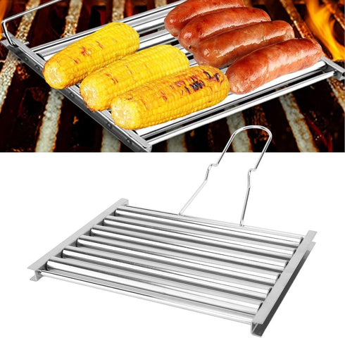 Stainless Steel Hot Dog, Non-Stick Surface with 5 Sausage Capacity for BBQ,