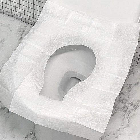 EXCBIOZ 10Pieces Toilet Seat Covers Flushable Paper Cover Disposables for Airplanes Travel Seats Public Restroom