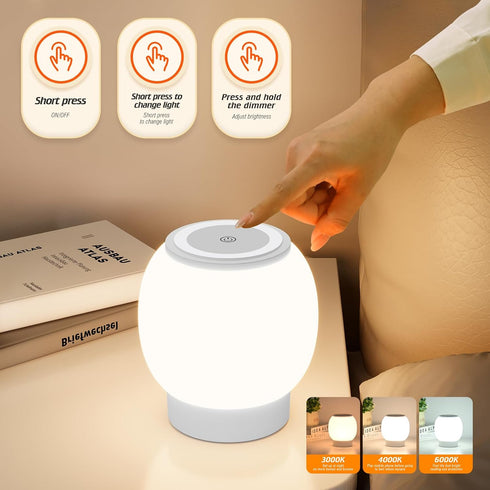 Bullishman 3 Dimming, Kids,8000mAh Baby Night Light, Nursery Night Lamp for Breastfeeding, Touch Night Lamp, Eye