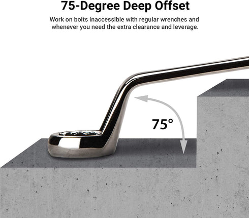 Capri Tools 21 x 23 mm 75-Degree Deep Offset Double Box End Wrench, CP11950-2123 by Capri Tools