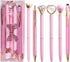Pink Pens for Women, 6 Pcs Cute Pens Ballpoint Pens Bulk, 1.0mm Medium Point Black Ink Pens, Office and School Supplies Fancy Nice Pens Gifts for Girls Nurse Teacher (Pink) by YOXMJDB