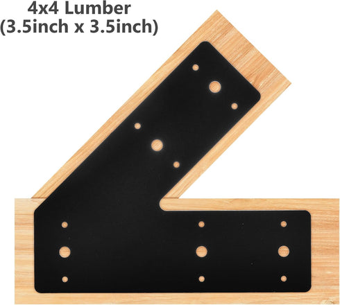45 Degree Angle Flat Bracket (2 pc) with Powder Coating, Mending Plate, Angled Brackets for Truss and Framing