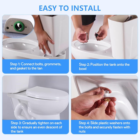 3'' Toilet Tank Gasket & Bolts Parts Kit, Tank to Bowl Gasket Kit Compatible with American Standards Champion 4 Toilet