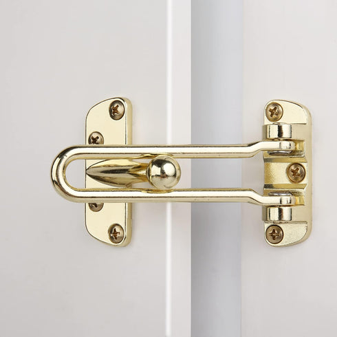 HASWARE Home Security Door Lock Swing Bar,Black Alloy Anti-Theft Door Guard Latch