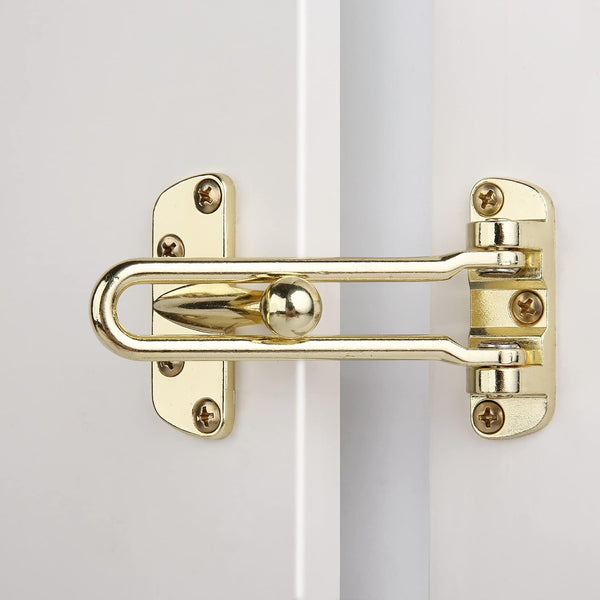 HASWARE Home Security Door Lock Swing Bar,Black Alloy Anti-Theft Door Guard Latch