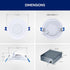 4 820 5 2700K-5000K, Dimmable, DAR40-S1W Leviton in. Round Adjustable Slim Downlight, Lumens, CCT Color Selectable