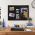 INNOVART Black Cork Bulletin Board, 24" X 18" with 10 Push Pins, Gold Aluminum Frame
