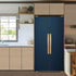 BSPWIRFNZPL Set 6 Self Adhesive Vinyl Refrigerator Wrap Canvas Surface Paper Dark Blue Color Grunge Texture for Door