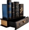 Vintage Book Pen Holder, Retro Wooden Desk Organizer with Drawer, Fake Book Shaped Pencil Cup for Office