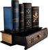 Vintage Book Pen Holder, Retro Wooden Desk Organizer with Drawer, Fake Book Shaped Pencil Cup for Office