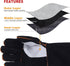 TOPDC 14 Inches Fire/Heat Resistant Leather Welding Gloves for Mig, Tig, Stick, BBQ, Grill, Oven