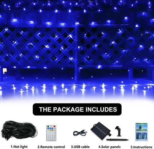 240LED 19 9.8ft 6.6ft) Curyidy Solar Net Lights Outdoor Mesh Lights Christmas Decorations, String Tree Wrap Waterproof